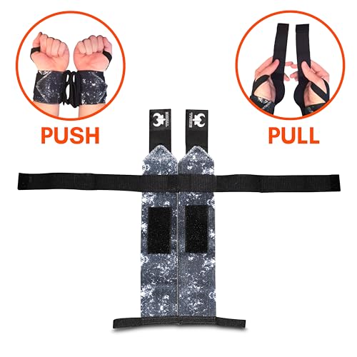 2-in-1 Heavy Duty Lifting Straps and Wrist Wraps, 18 Inch Non-Slip Grip