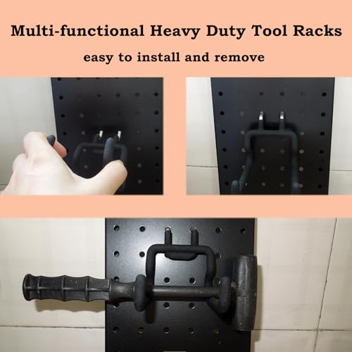 6 Pack Pegboard Hooks - Peg Board Tool Utility Hooks & Hangers Fit 1/4" Pegboards - Heavy Duty Metal Peg Board Shelving Hooks Wall Organizers and Storage for Garage Craft Workbench (S)