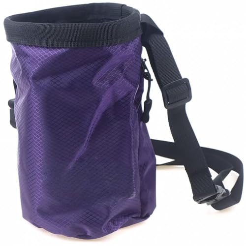 Adjustable Chalk Bag Waterproof Magnesia Sack with Belt Climbing Chalk Bag Magnesia Powder Pouch for Mountaineering Travel Sports - color: Purple