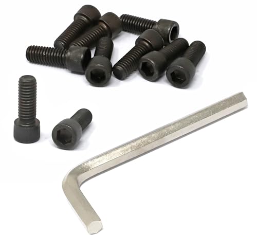 iexcell 10 Pcs 3/8-16 x 1 Alloy Steel 12.9 Grade Hex Socket Head Cap Screws Bolts Kit, Black Oxide Finish - size: 3/8-16 x 1"
