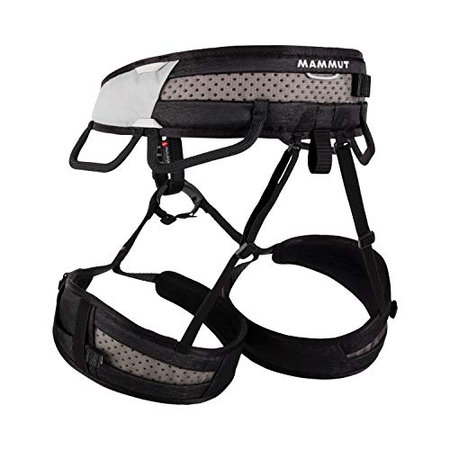 Mammut Ophir 3 Slide Climbing Harness for Men – Adjustable, Lightweight, and Durable Gear for Rock, Gym, and Sport Climbing - size: Medium, style: Black/Marble