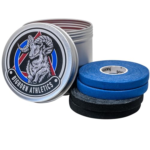 Bighorn Athletics Pro Finger Tape + Tin, 0.3" x 45Ft, 8 Rolls, White | Pro Series competition tape – 50% stronger than cotton. Residue-free, sweat-proof adhesive for Jiu Jitsu & hard training. - color: White