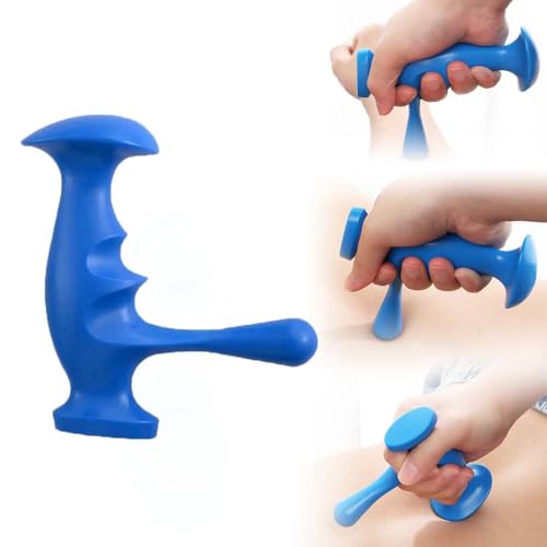 Manual Trigger Point Massage Tool and Thumb Saver for Full Body Deep Tissue Massage, Include 1 Green Thumb Protector Tool, 1 Blue Gun Type Massage Tool, 1 Black Hand Held 3-Legged Massage Knobs