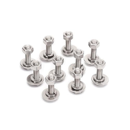 1/4-20x1 Complete Set Hex Head Screw Bolts,Nuts,Fender Flat washers,Split Lock Washers,Fully Threaded, Stainless Steel 18-8（304）, Bright Finish (10Set) - size: One Size