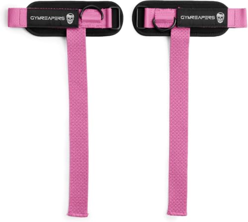 Gymreapers GripLink Lifting Straps – Heavy Duty D-Ring Weight Lifting Wrist Straps with Anti-Slip Silicone Grip Beads, Adjustable Support for Deadlifts, Powerlifting, Cable Machines & Gym Training - color: Pink