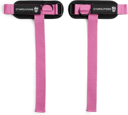 Gymreapers GripLink Lifting Straps – Heavy Duty D-Ring Weight Lifting Wrist Straps with Anti-Slip Silicone Grip Beads, Adjustable Support for Deadlifts, Powerlifting, Cable Machines & Gym Training - color: Pink