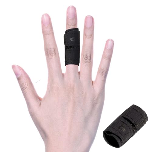 Elastic Finger Sleeves Finger Splint Support Thumb Brace Protector Relieve Pain for Arthritis, Triggger Finger, Reusable Finger Tapes for Basketball, Tennis, Baseball, Volleyball, Badminton - M - size: Medium, style: Single