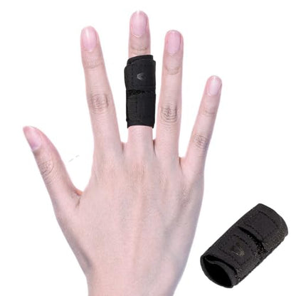 Elastic Finger Sleeves Finger Splint Support Thumb Brace Protector Relieve Pain for Arthritis, Triggger Finger, Reusable Finger Tapes for Basketball, Tennis, Baseball, Volleyball, Badminton - L - size: Large, style: Single