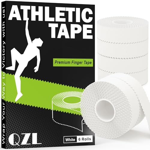 Finger Tape - 6 Rolls 0.5'' 30' Athletic Tape Sports Finger Protectors Toe Thumb Bandage Tape, Waterproof & Sticky Sports Tape Athletic for Power Support to Jiu Jitsu, Hockey, BJJ, Climbing, Rock