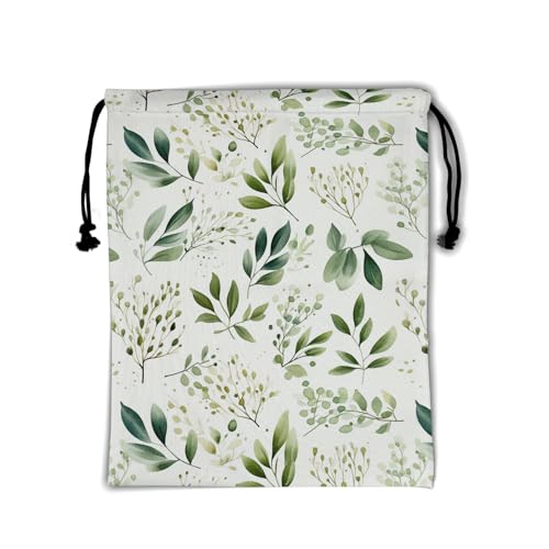 Gymnastics Grip Bag for Gymnasts Gymnastic Drawstring Bag Gym Athlete Bag - color: Green Botanical Leaves, size: 9.25" x 12" (Pack of 1)