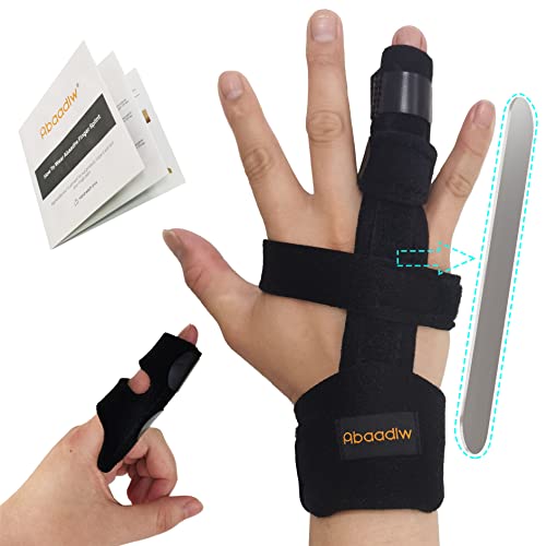 Abaadlw Trigger Finger Splint 2 Pcs, Adjustable Index Finger Splint, Finger Splint Middle Finger, Ring Finger Splint, Pinky Finger Splint,Hand Brace - color: Black-B1-2, size: M