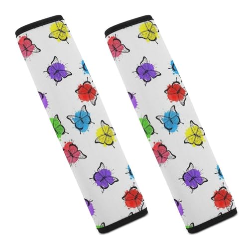 2 Pack Breathable Car Seat Straps Shoulder Pads for Adults and Children, All Vehicles, Butterfly Artpattern Harness Pads Strap, Pressure Relief - color: Pattern 785