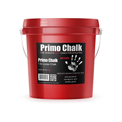 Primo Chalk Resealable Bucket: Loose Chalk for Weightlifting, Rock Climbing, & Gymnastics, Made in The USA, Chalk Ball Refill for Superior Grip - size: 16 Oz.