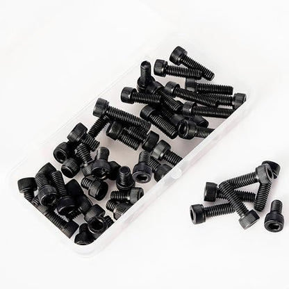 M6-1.0 Socket Head Cap Screws - 8/10/12/16/20mm Length Kit, 12.9 Grade Alloy Steel, Allen Drive, Black Oxide Finish, Full Thread, 50-Piece Set - size: 12.9-Socket-M6-8-20mm