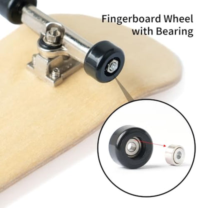 6PCS Pro 32mm Fingerboard Wooden Board Professional Mini Finger Skateboard Set of 6 - color: 6pcs