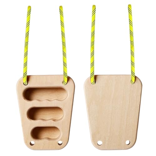 Portable Hangboard Wooden Finger Training Kit Set for Climbers | 2X Rock Climbing Support Rehabilitation Fitness Hand Grip Forearm Strength Workout Exercise for Women Men Home Gym Outdoor