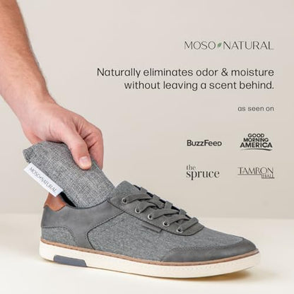 Moso Natural Shoe Deodorizer Inserts (2 Pack) Charcoal Odor Absorber for Shoes, Gym Bag & Boot Deodorizer, Unscented Shoe Odor Elimination, Air Purifying Bags, Lasts 2 Years (4 Bags) - style: 2 Pack (4 Total)