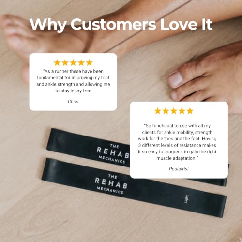 Foot Strength Bands – Latex Resistance Bands for Foot, Ankle & Toe Strength | Helps with Plantar Fasciitis, Bunions, Hammer Toe & Balance · QR-Linked Exercise Programs - Set of 3
