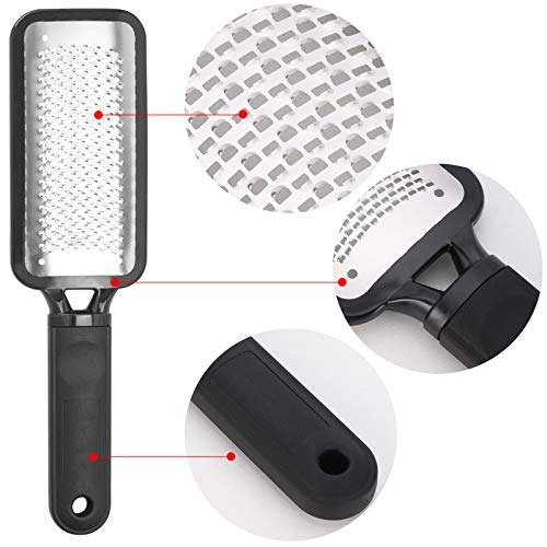 Foot Scrubber Foot Files Callus Remover Black Heel Grater Dead Skin Remover Stainless Steel Heel Scraper for Cracked Heels - color: Dark Black
