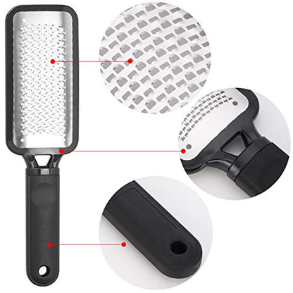 Foot Scrubber Foot Files Callus Remover Black Heel Grater Dead Skin Remover Stainless Steel Heel Scraper for Cracked Heels - color: Dark Black