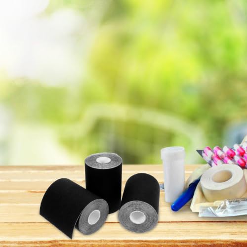 Healeved Elastic Muscle Tape and Joint Support 3pcs Knee for Shoulder with Lifting Effect and Comfortable Fit, Black Spandex Workout Tape for Daily Life and Occasions