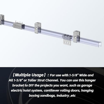 SKTREX Channel Trolley Track Hanger Bracket for UNISTRUT Strut Channel, 1-5/8 Intermediate Support Hange Bracket for All 1-5/8" Channel Trolley Track (8) - style: 8 pack