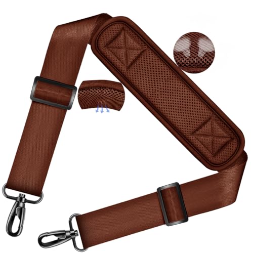 ZINZ Shoulder Strap 78" Universal Handbag Strap with Ultra-thick Fixed Padded and Dual Balanced Adjustable Buckles Shoulder Crossbody Strap for Briefcase Messenger Bag Laptop bag Luggage，Brown - color: Brown