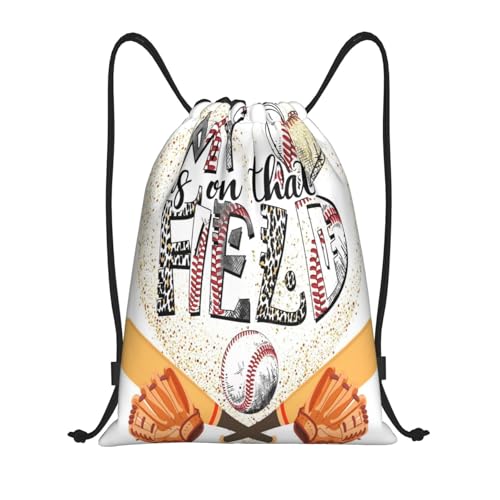 Drawstring Sports Backpacks - Lightweight Swim Gym Bags for Women Men String Sackpack for Beach Travel Yoga(Small, Sport Baseball) - color: Sport Baseball, size: Small
