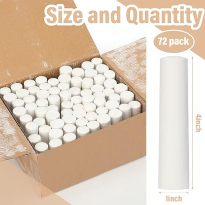 72 Pcs Large 4 x 1 Inch Railroad Chalk Tapered Temporary Marking White Chalk for Railways, Construction Sites, Freight Logistics, Sidewalks, Trains - color: White