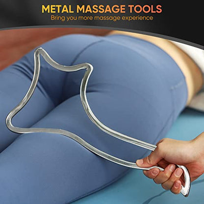 ONUEMP Ice Gua Sha Muscle Scraper, Stainless Steel Massage Therapy Tools - Body Sculpting, Maderoterapia Kit Colombiana for Lymphatic Drainage, Anti Cellulite, Deep Tissue - size: Board
