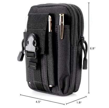 Tactical Molle Pouch Bag - EDC Utility Gadget Waist Bag Pack- Camping Hiking Outdoor Gear - Cell Phone Holster Holder - Black