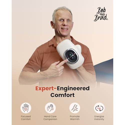 BOB AND BRAD Hand Massager with Heat and Compression, Individual Fingers | Upgraded, FSA-HSA Eligible, Portable HandSpa Pro Hand Massager for Arthritis and Carpal Tunnel, Pain Relief, Birthday Gifts