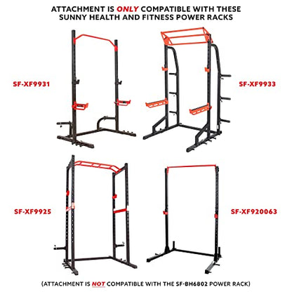 Sunny Health & Fitness Power Cage Squat Rack Attachments for Home Gym | Strength Training, Expanded Workout Variety, Durable Construction, Secure Fit, Quick Installation, Versatile Exercise Support - style: U-Ring