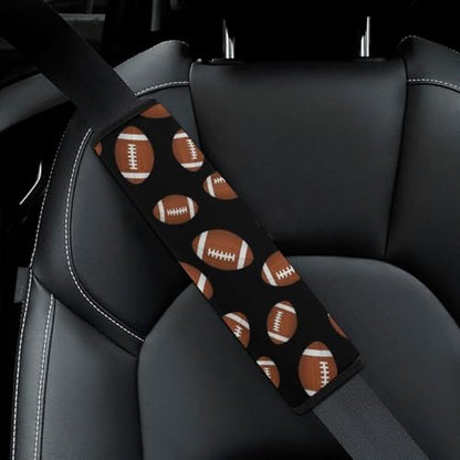 Universal Fit Seat Belt Shoulder Pad for Kids, Car Seats Pushchair Strollers High Chair Pushchair, 1 Pair Football Black Automotive Seat Belt Protector - color: Pattern 1170