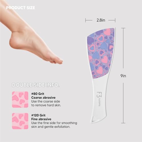 S-Line Emery Foot File, Colossal Double-Sided Pedicure Tool, Effective for Cracked Heel, Ergonomic Design for Easy Grip (Purple Heart) - color: Purple Heart
