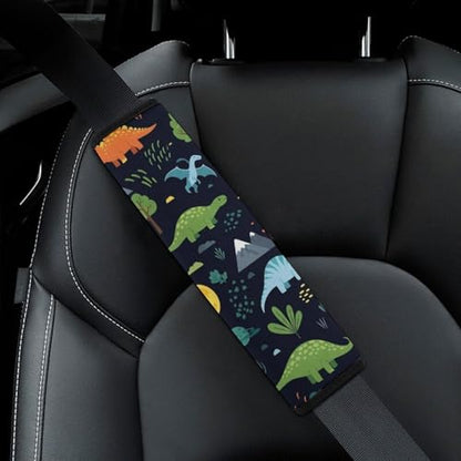 2 Pack Cool Dinosaurs Seat Belt Cover Universal Fit Shoulder Protector for Adults and Children, Most Cars, Comfortable Driving - color: Pattern 906
