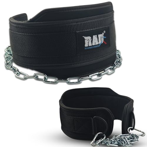RAD Weighted Dip Belt for Men Comfortable Material Neoprene & Nylon Weight Pullups Squat Belt with Chain Weight Lifting Waist Dipping Belt for Workout