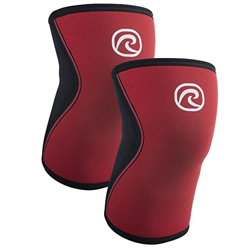 Rehband 5mm Knee Sleeves for Functional Training, Cross-Training & Powerlifting, Weightlifting Knee Support made of Neoprene, Unisex, Colour:Red - 1 Pair, Size:X-Small - color: Red - 1 Pair, size: X-Small