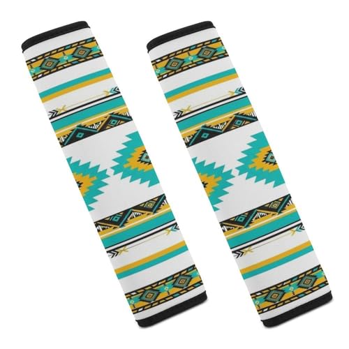 2 Pack Traditional Southwestern Navajo Tribal Style Aztec Car Seat Belt Pad Soft Padded Harness Pads Strap for Child, Car Seats Pushchair Strollers High Chair Pushchair, Anti-Slip Pad - color: Pattern 1056