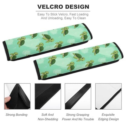 2 Pack Cute Sea Turtles Green Seat Belt Cover Universal Fit Shoulder Protector for Adults and Children, Most Cars, Comfortable Driving - color: Pattern 825
