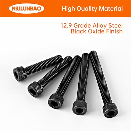 M6 x 30mm 35mm 40mm 45mm 50mm Hex Socket Head Cap Screws Bolts 12.9 Grade Alloy Steel, Black Oxide Finish, Metric Allen Hex Drive, Machine Fully Threaded, Assortment Kit 40PCS - size: M6 x 30/35/40/45/50mm (40PCS)