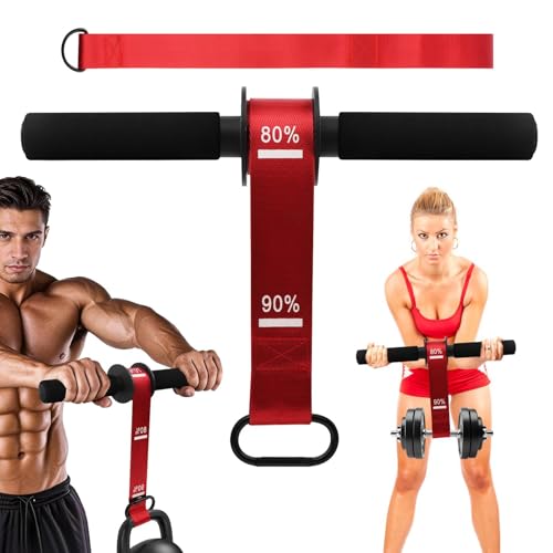 Forearm Strengthener and Wrist Roller with Thick Grip & Adjustable Strap, Ideal for Grip Strength Training, Muscle Building and Rehabilitation - color: Red