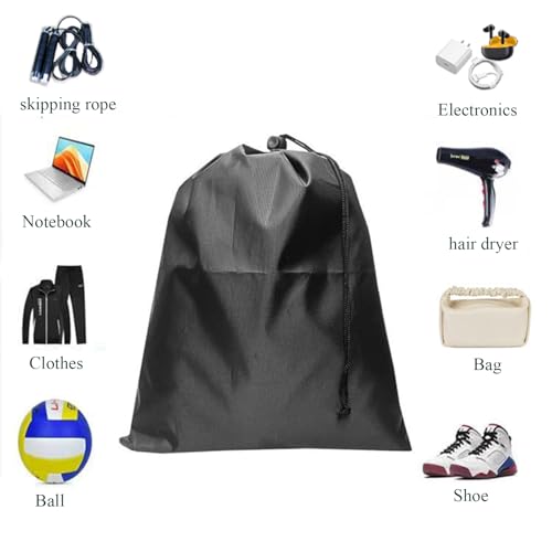 6-Pack Nylon Drawstring Bags with Toggle Closure - Multi-Size Cinch Sack Set for Travel Luggage Organization, Gym Gear, Shoe Storage, and Folding Blind Cane Pouch - Ditty Bags (10 x 13 Inch) - size: 10 x 13 Inch