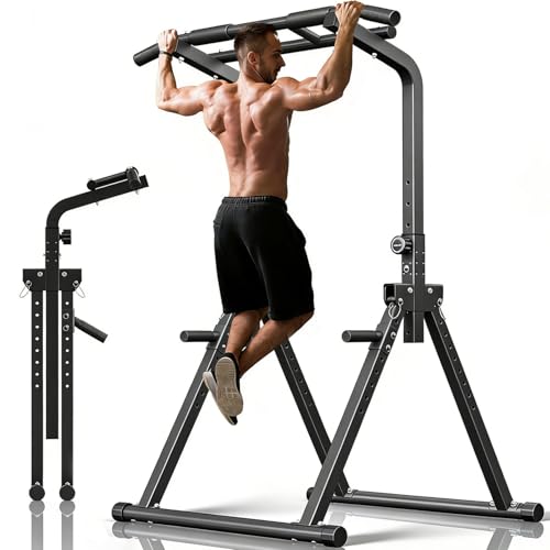 ZENOVA Pull Up Bar, Multi-Function Pull Up Dip Bar Station, Home Gym Workout Strength Training Equipment for Men Women Muscle Building - color: Foldable Pull Up