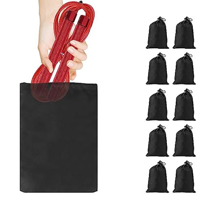 YUYTE Black Drawstring Carry Bag, Durable Polyester Pouch for Skipping Rope Storage, with Design, Lightweight and Easy to Carry