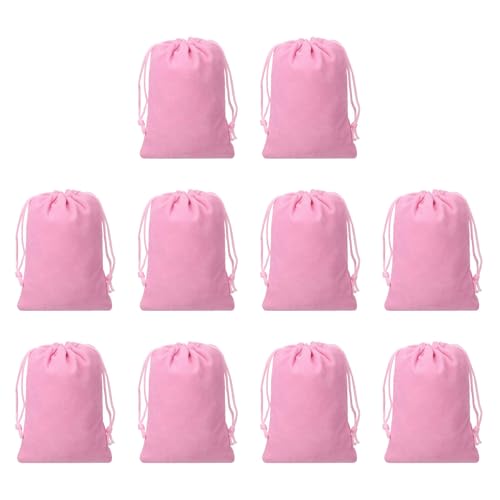 Drawstring Dice Bag 3.54" x 4.72" Durable Flocking Cloth Tarot Card Bag Perfect for Dice Storage & Jewelry & Chess & Cosplay Coin & Board Gaming Accessories (Pink, 10pcs) - color: Pink, size: 3.54"x4.72"