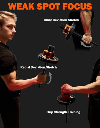 Forearm Wrist Strengthener Grip Strength Trainer - color: 1" Forearm Bar