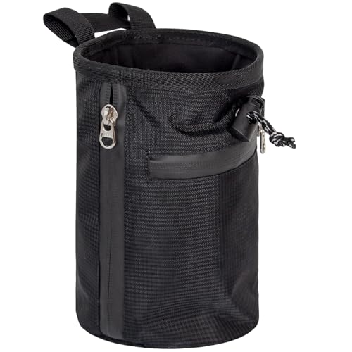 Magnesia Sacks Storage Bag Waterproofs Chalk Rock Climbing & Zippers Pockets for Gym Climbing Waterproofs & Zippers Pockets - color: Painted black