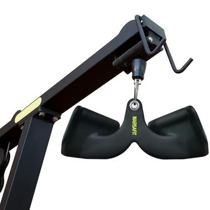 MARSAFIT Home Gym Fitness Rowing T-bar V-bar Pulley Cable Machine Attachment, Bicep Curl Tricep LAT pulldown Bar Back Strength Training Handle Grips LAT Pull Down Bar for Seat Row Workout - style: BTBAR 19024