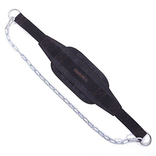 Weighted Chin Up Belt with Chain Dip Belt Powerlifting Strength Training Pull Up Belt Waist Back Support